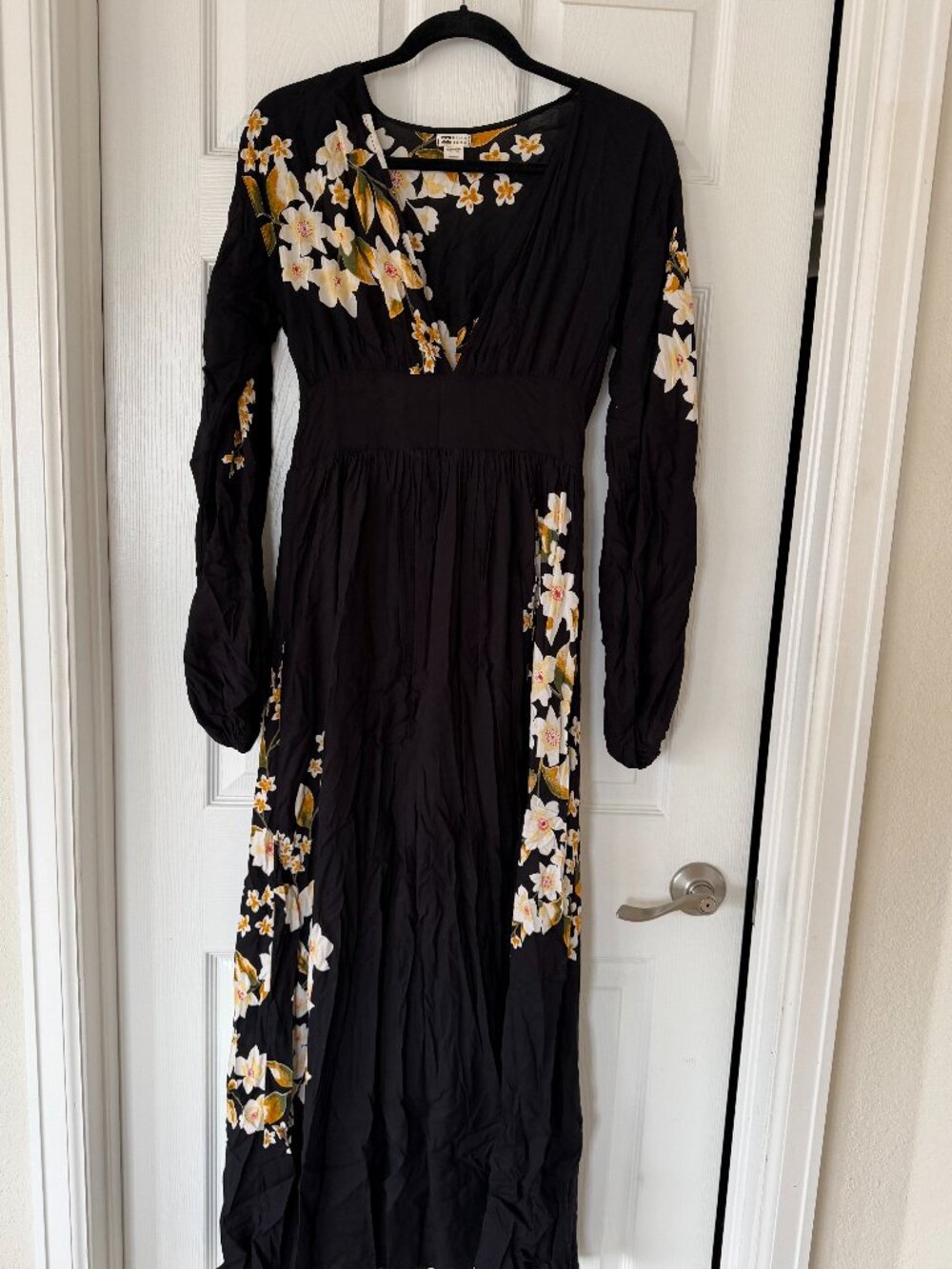 Black Dress with Floral Design, Never Worn